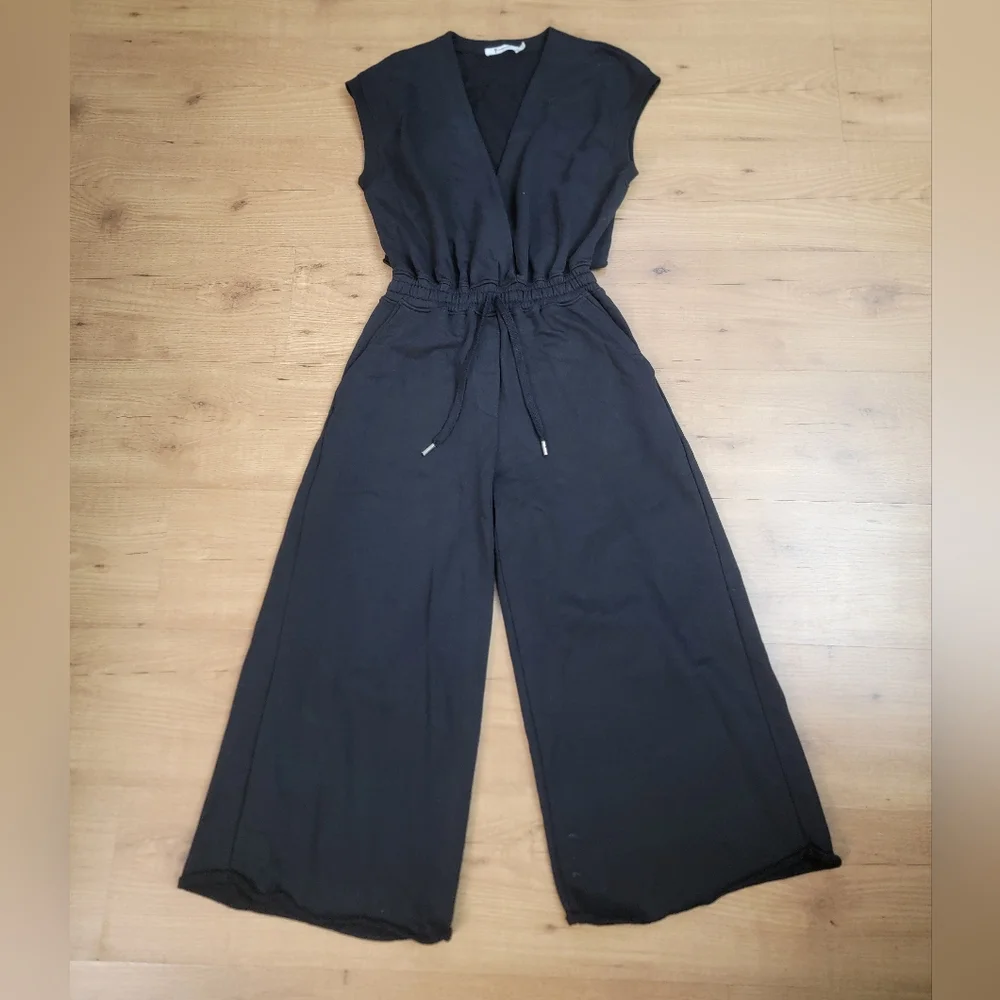 T ALEXANDER WANG French Terry Back Slit Jumpsuit - Picture 1 of 11